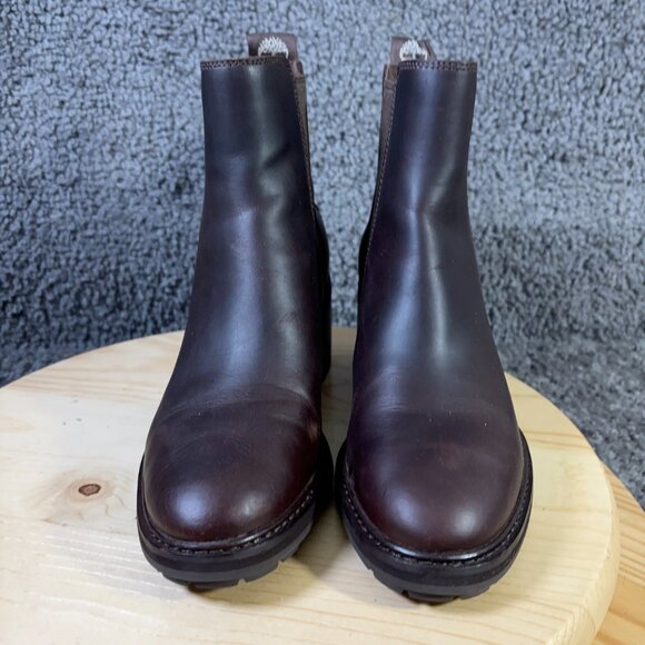 Timberland Sienna High Chelsea Boot Women Size 8 Leather Brown Block Heel Bootie - Picture 2 of 9